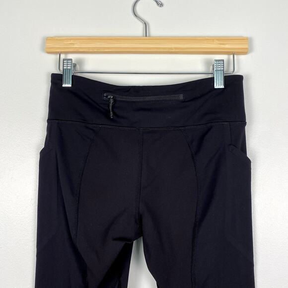 Lululemon Cropped Side and Back Stash Pocket Leggings Black Size 6 - Picture 7 of 8